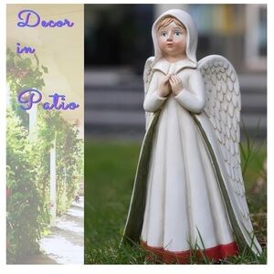 NIB indoor/outdoor Angel Figurine Resin 8” hidden Birch magnetic jewelry box